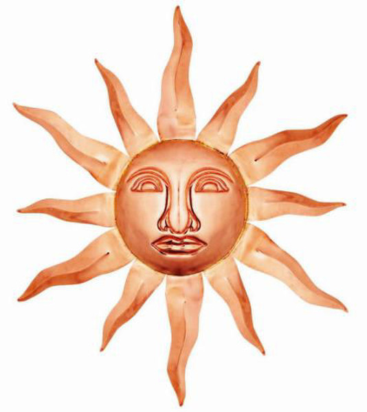 Sun Face Copper Wall Sculpture
